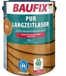 BAUFIX PUR Langzeitlasur teak seidenmatt, 5 Liter, Holzlasur - Braun