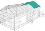 tectake&reg; Freilaufgehege f&uuml;r Kaninchen aus 12 Gitterelementen 180 x 75 x 75 cm -