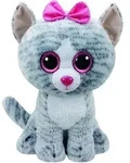Ty Beanie Boo XL &ndash; Kiki Cat &ndash; Katze &ndash; 42 cm &ndash; Kuscheltier - Grau/Wei&szlig;