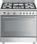 SMEG SCD90MFX9-1, Smeg SCD90MFX9-1, Freistehender Kocher, Edelstahl, Tasten,