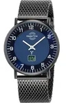 MasterTime Herren-Funkuhr MTGS-10559-32M, analog-digital, Blau, Milanaise-Band...