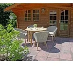 Garden Pleasure Sitzgruppe Arvada taupe, braun Kunststoff, Holz, 9-teilig - Wei&szlig;