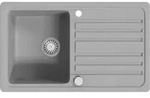 vidaXL Granitsp&uuml;le mit Abtropffl&auml;che Reversibel Grau - Grau