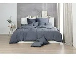 Hahn Renforce Bettw&auml;sche 200x200 stonewashed grau anthrazit 123061-888 - Grau