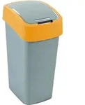 Curver Pacific Flip Bin 45L zilver/geel - Orange/Silber/Grau