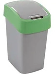 Curver Pacific Flip Bin 45L zilver/groen - Silber/Grau/Gr&uuml;n