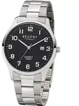 REGENT F-1564 Herrenuhr Edelstahl 40 mm Schwarz 5 BAR Quarz - Schwarz
