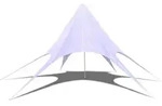 vidaXL Gartenpavillon Hexagon Stern 10 m - Wei&szlig;