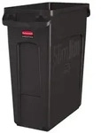 Rubbermaid Slim Jim Bel&uuml;fteter Abfalleimer mit Luftschlitzen 60L braun - Braun