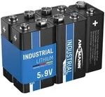 5x ANSMANN Industrial Lithium Batterie 9V E-Block &ndash; 6FR22 (5 St&uuml;ck) - Schwarz