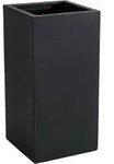 VIVANNO Pflanzk&uuml;bel Fiberglas BLOCK S&auml;ule, Anthrazit matt - 30x30x60 cm - Grau