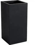 VIVANNO Pflanzk&uuml;bel Fiberglas BLOCK S&auml;ule, Anthrazit matt - 40x40x80 cm - Schwarz