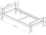 Einzelbett BORIS aus Kiefer Massivholz 90x200 cm, natur - Bett Kinderbett...
