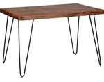 WOHNLING Esstisch BAGLI Massivholz Sheesham 120 cm Esszimmer-Tisch Holztisch