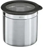 R&ouml;sle Dose mit Frischhaltedeckel &Oslash; 8 cm H&ouml;he 6 cm - Schwarz/Silber