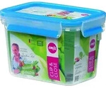 CLIP & CLOSE Frischhaltedose 1,1 Liter (transparent/blau, rechteckig, Hochformat) -