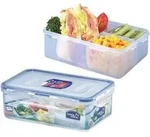 Lock&lock HPL817C-B Vorratsdose rechteckig, 1,0 l mit 3 Innenboxen 205 x 134 x 69 mm
