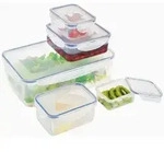 Lock&Lock &Ouml;ko Set 833O5, 5-tlg. rechteckig - Wei&szlig;