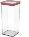 Premium Dose quadr, 1,5 l LOFT, Farbe:Transparent / Rot - Transparent/Wei&szlig;