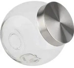 APS 637 Vorratsglas, 17 x 12,5 cm, H&ouml;he 18 cm, &Ouml;ffnung 9 cm - Transparent/Silber