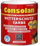 Consolan Wetterschutz-Farbe, Anthrazit, 2,5 l - Deckender Holzschutz f&uuml;r Au&szlig;en -