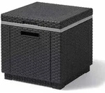 Allibert Ice Cube Hocker mit K&uuml;hlbox, Farbe: Graphit - Grau