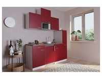 Küche Miniküche Singleküche Küchenzeile Weiß Rot Luis 180 cm Respekta