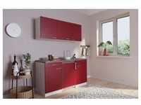 Küche Miniküche Singleküche Küchenzeile Pantry Weiß Rot Luis 150 cm Respekta