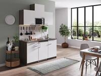 K&uuml;che K&uuml;chenzeile Singlek&uuml;che Eiche York Wei&szlig; Oliver 150 cm, mit Duo-Kochmulde