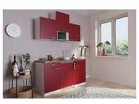 Küche Miniküche Singleküche Küchenzeile Pantry Weiß Rot Luis 150 cm Respekta