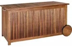 CASARIA&reg; Gartenbox Holz 350L Deckel 160kg belastbar R&auml;der Griff Innenplane