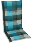 GO-DE Textil, Sesselauflage hoch, Karo petrol grau, 20300-01 - Blau