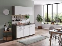 K&uuml;che K&uuml;chenzeile Singlek&uuml;che Eiche York Wei&szlig; Oliver 150 cm, mit