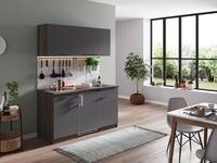 K&uuml;che K&uuml;chenzeile Singlek&uuml;che Eiche York Grau Oliver 150 cm, mit