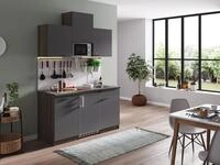 K&uuml;che K&uuml;chenzeile Singlek&uuml;che Eiche York Grau Oliver 150 cm, mit