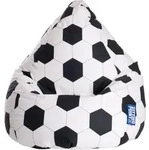Sitzsack BeanBag Fu&szlig;ball XL 110 x 70 cm Schwarz Bbxl - Wei&szlig;/Schwarz