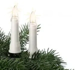Lichterkette Kerzen au&szlig;en, 20 Lichter, Licht&auml;nge 855cm, Schaft wei&szlig;, Stecker...