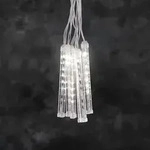 LED Leuchtst&auml;be Lichtervorhang, 6 St&auml;be, funkelnder Schneeeffekt, 60 warm wei&szlig;e