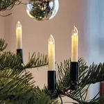 Hellum Lichterkette-LED Schaftkerze Innen 15tlg; 801545 - Wei&szlig;