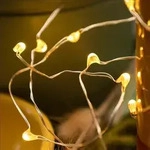 LED Tauperlenlichterkette, 20 LEDs, warmwei&szlig;, beleuchtet 0,95 m, Batterie 570700 -