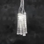 LED Leuchtst&auml;be Lichtervorhang, 6 St&auml;be, funkelnder Schneeeffekt, 60 warm wei&szlig;e