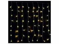 LED Lichtervorhang - 160 warmweiße LED - 1,9 x 0,8m - transparentes Kabel -...