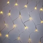 LED Pavillon Lichternetz 128er warmwei&szlig; 3x3m Timer Kabel transparent BA11752 -