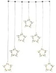 Konstsmide - LED Lichtervorhang mit 7 Sternensilhouetten, Ma&szlig;e Sterne: B: 18 cm, H: