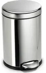 simplehuman 4,5L runder Treteimer, polierter fingerabdrucksicherer Edelstahl, silber;