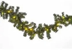 FHS Tannengirlande 8,1m 120 LED warmwei&szlig; IP44 Adapter - Gr&uuml;n
