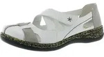 Rieker Damen Ballerinas Halbschuhe Leder 46367-80, Gr&ouml;&szlig;e:36 EU, Farbe:Wei&szlig; - Wei&szlig;