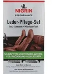 NIGRIN Performance Leder-Pflege-Set Mirkofaser-Tuch, Seife & Balsam 2x 250ml - Gr&uuml;n