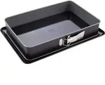 Dr. Oetker Rechteck-Springform mit Emaille-Boden 38 x 25 cm mit Servierboden, eckiges