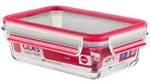 EMSA Clip & Close Glas, Box, Rechteckig, 0,7 l, Rot, Transparent, Polypropylen (PP),